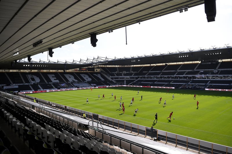 DERBY COUNTY: Ground: Pride Park. Distance from Posh: 73.2 miles. (Photo by Laurence Griffiths/Getty Images).