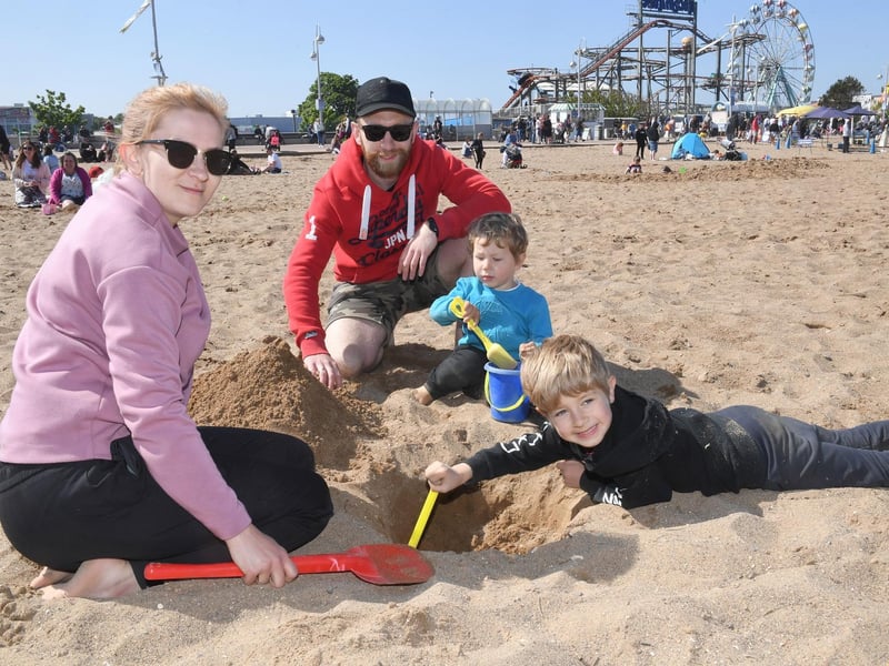 The Klemkiewicz family from Northampton - Anna, Patryk David, 4, and Artur, 3.