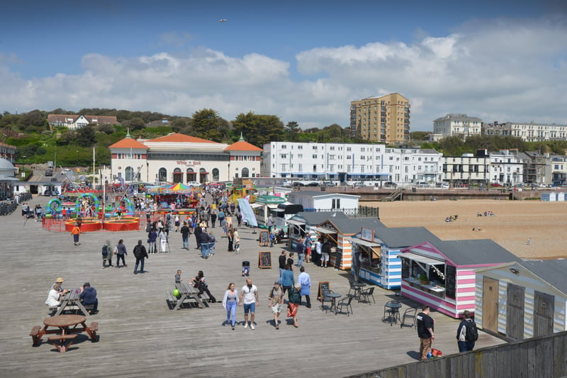 People enjoying the bank holiday weekend on May 30 in Hastings.

Photo taken on Hastings Pier. SUS-210531-071227001