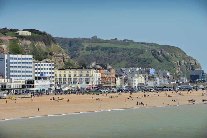 People enjoying the bank holiday weekend on May 30 in Hastings.

View of Hastings beach from the pier. SUS-210531-071240001