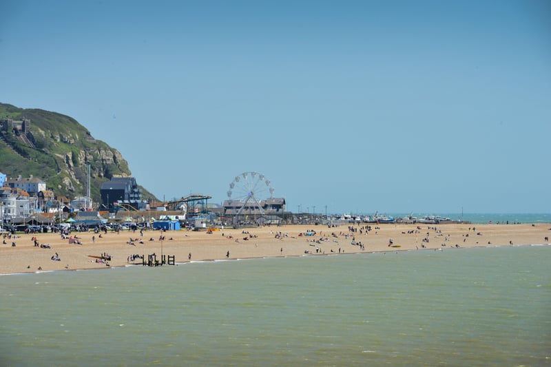 People enjoying the bank holiday weekend on May 30 in Hastings.

View of Hastings beach from the pier. SUS-210531-071253001