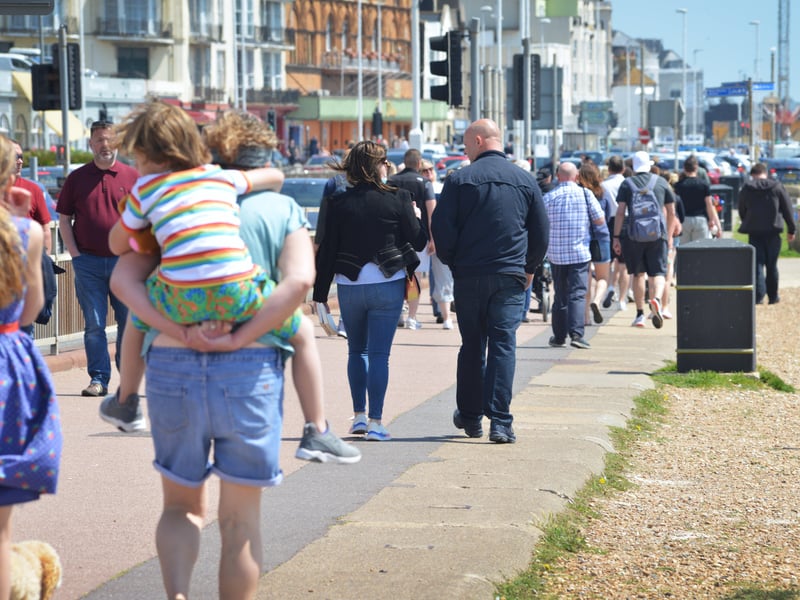 People enjoying the bank holiday weekend on May 30 in Hastings. SUS-210531-070726001