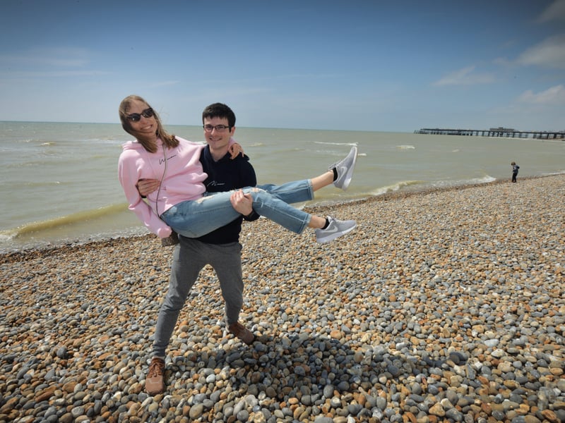 People enjoying the bank holiday weekend on May 30 in Hastings. SUS-210531-070846001