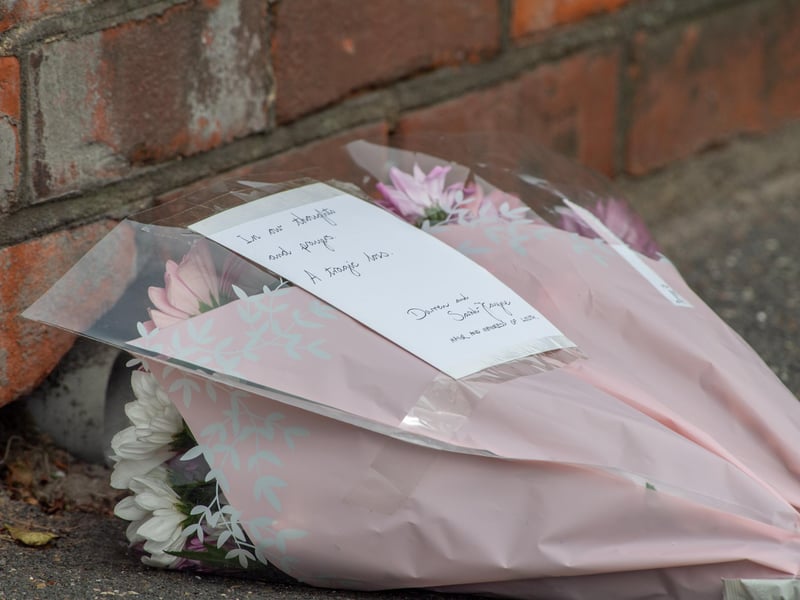 A floral tribute left by the Mayor and Mayoress of Louth.