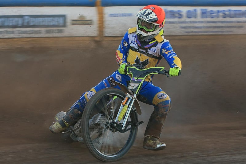 Action from Eastbourne Eagles' narrow win over Poole Pirates at Arlington Stadium / Picture: Mike Hinves
