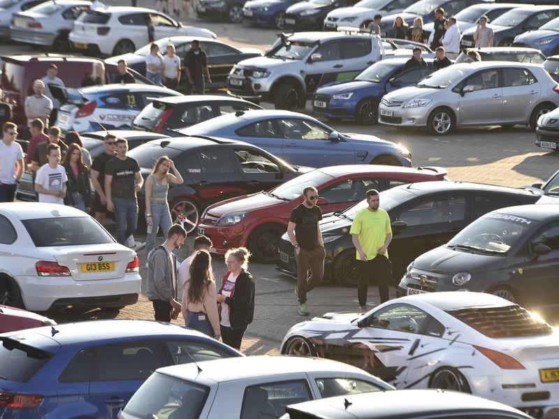 Car meet at the Fair Meadow car park, Oundle Road EMN-210529-213912009