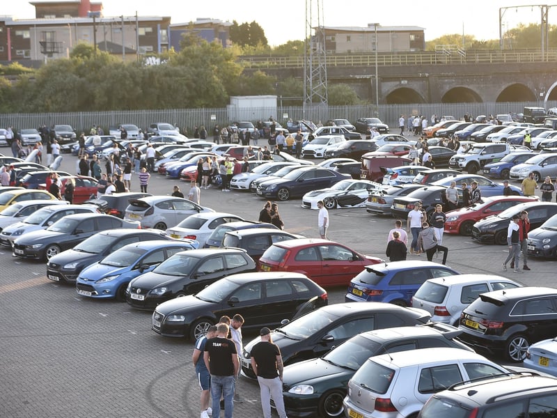Car meet at the Fair Meadow car park, Oundle Road EMN-210529-213722009