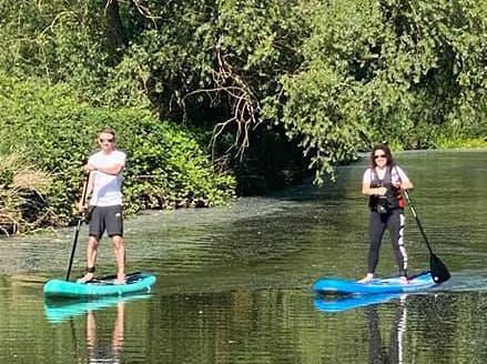Paddleboarding along the River Nene.
