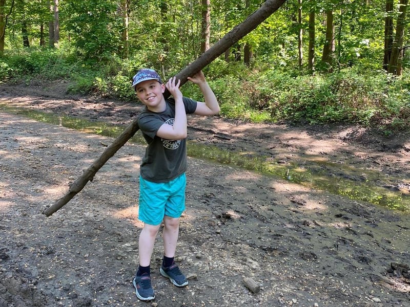 Taking a hike in Harlestone Firs! Do you think he's planning on sticking around?
