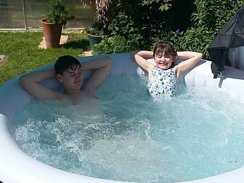 Chilling in the hot-tub!