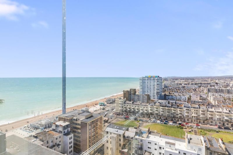 The flat has views of the city's piers and i360