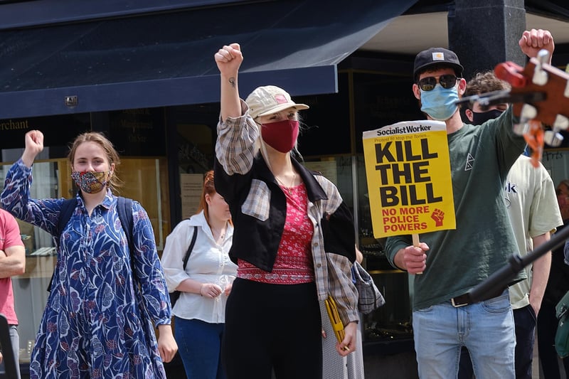 Kill the Bill campaigners. Photo: Jan Davis SUS-210206-181150001