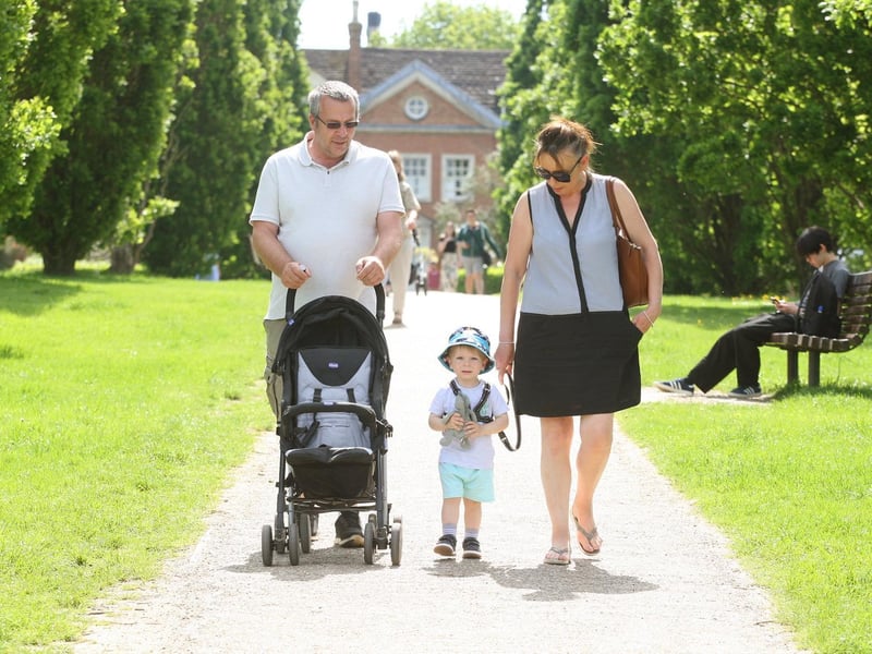 Visitors to the park today