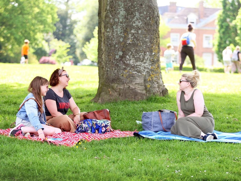 The sunny weather brought lots of visitors to the park