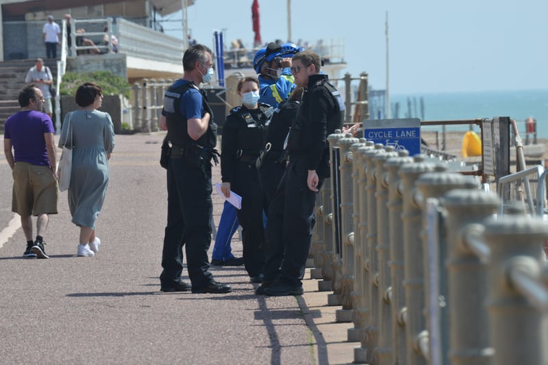 Coastguard and police pictured at Marina Car Park in St Leonards on June 3. SUS-210306-124945001