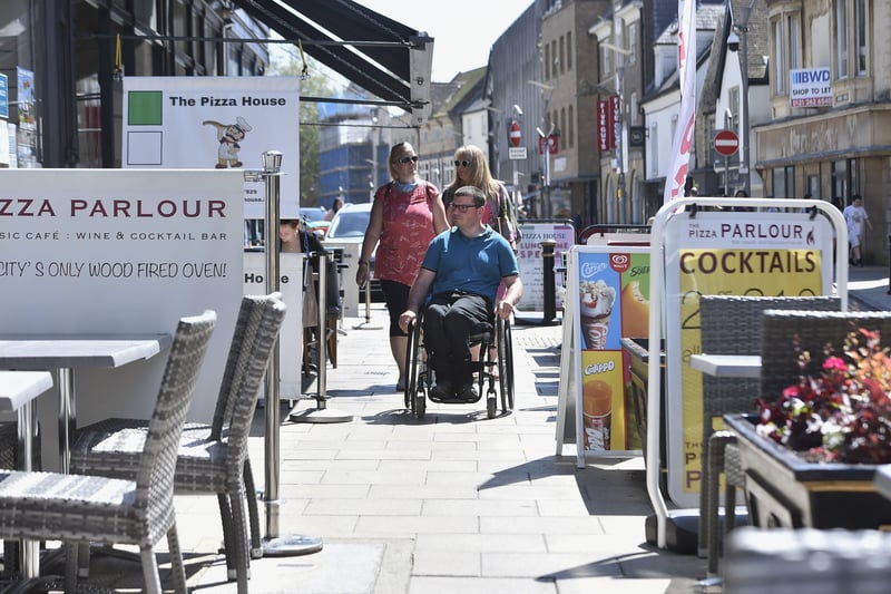 Street furniture makes Cowgate narrow for people in wheelchairs