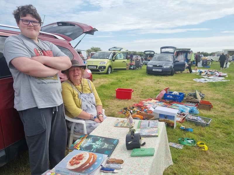 Charles Gosling and mum, Lorna, of Willoughby, hoping to make a sale after having a clear out. Charles also collects models to sell.