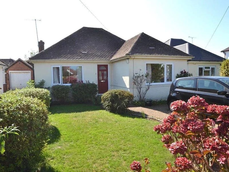 A three bedroom detached chalet bungalow with south-facing rear garden. Price: £425,000.