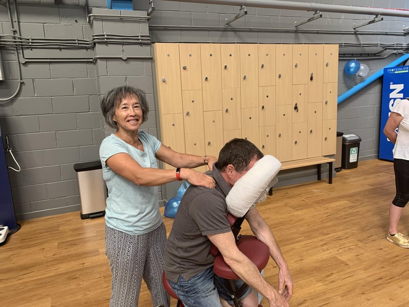 Hiollistic therapist Patricia Davis giving a massage