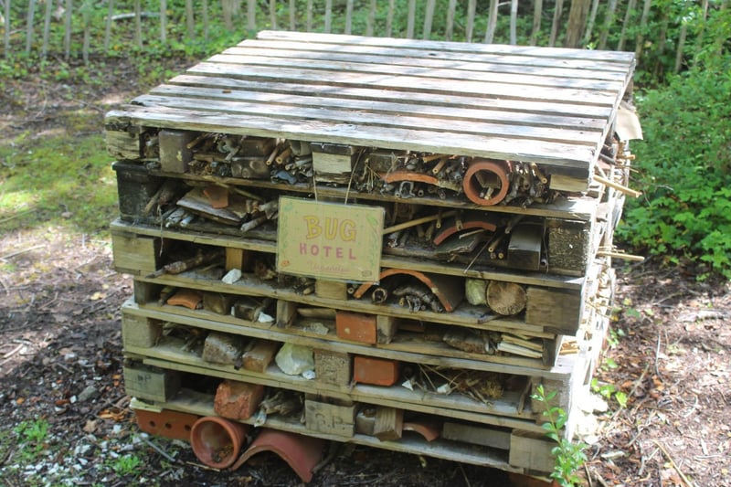 A bug hotel on the nature trail at Amberley Museum