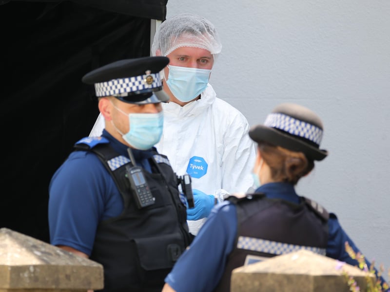Police on the scene of the incident