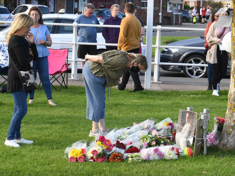 The vigil in for Bethany and Darren 'DJ' Henson in Chapel St Leonards, led by Rev Richard Holden.