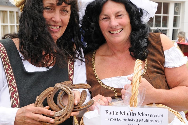 Kay Hunting and Linda Godwin selling muffins at the festival