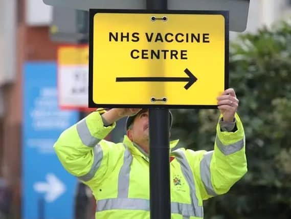 Vaccination centre stock image