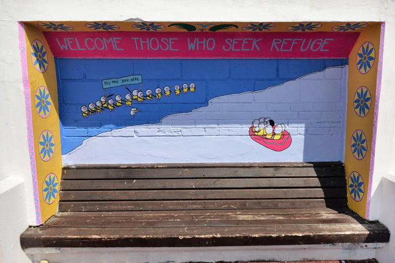 Community art project on St Leonards seafront next to Goat Ledge. SUS-210506-124039001