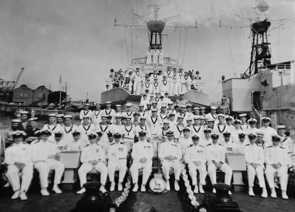 The crew of the HMS Alert.

Leonard Hudson is standing straight top row to the left. SUS-210906-115710001