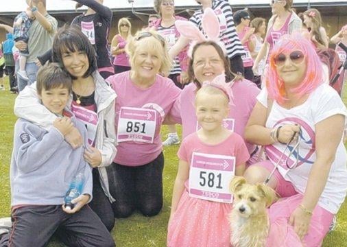 Staff from Oldrids, from left, Stanley Clark, Jane Clark, Pat Hardstaff, Lynne Clarke, Patricia Murphy, Leah Finay, seven, and Jacky the dog.