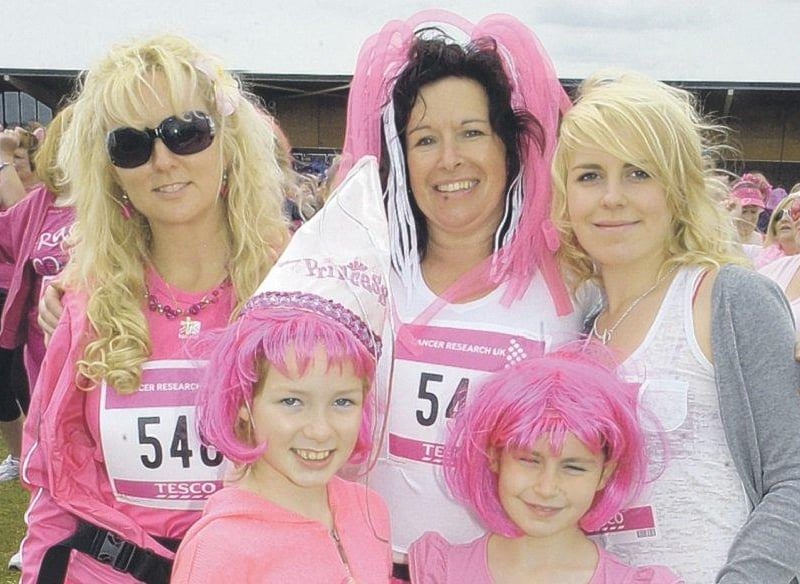 Pictured, from left, back, Louise Hammond, Kirsty Raywood, Lauren Raywood; front, Hallie Raywood, eight, and Hailey Norton, 10.