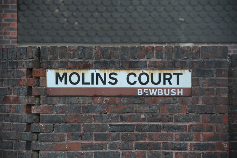 The scene of the blaze in Molins Court, Bewbush. Photo: Eddie Mitchell