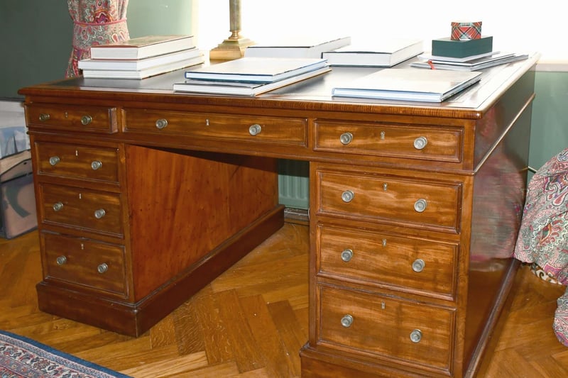 A George III mahogany desk 4ft 6” x 2ft 8” 
£1000-2000