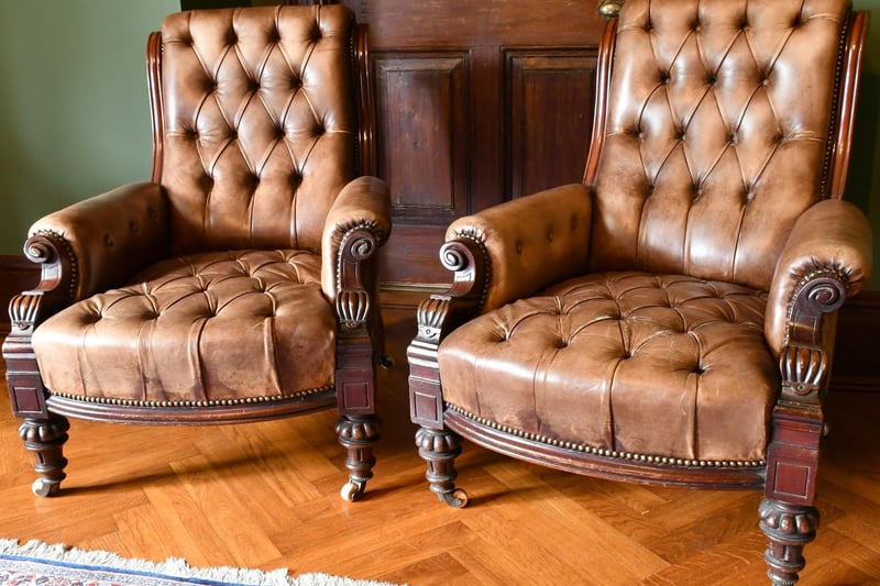A good pair of Victorian Howard leather arm chairs £800-1200
