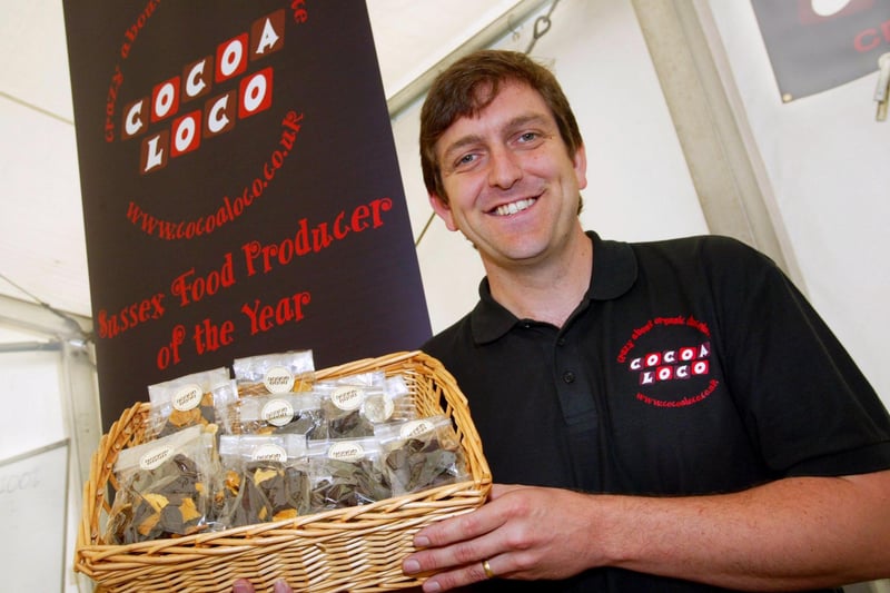 Rory Payne with some treats from Cocoa Loco. This photo was taken in 2007.