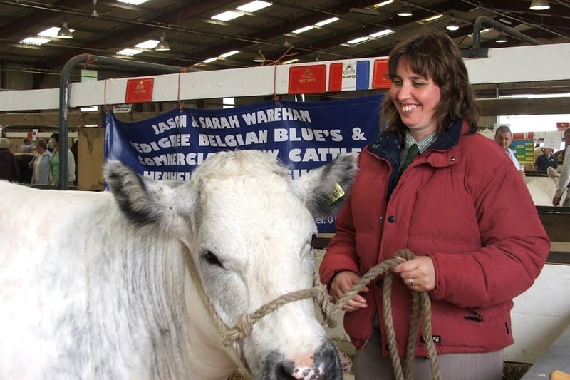 Sarah Wareham with Tamhorn Alice, the pedigree Belgian blue reserve champion, at the 2007 show.