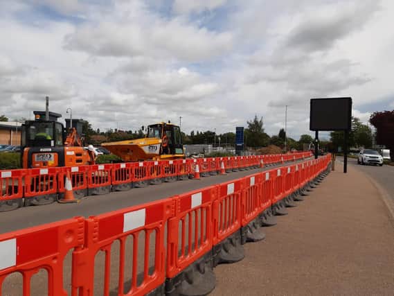 15-week roadworks at Weedon Road Retail Park started on June 1