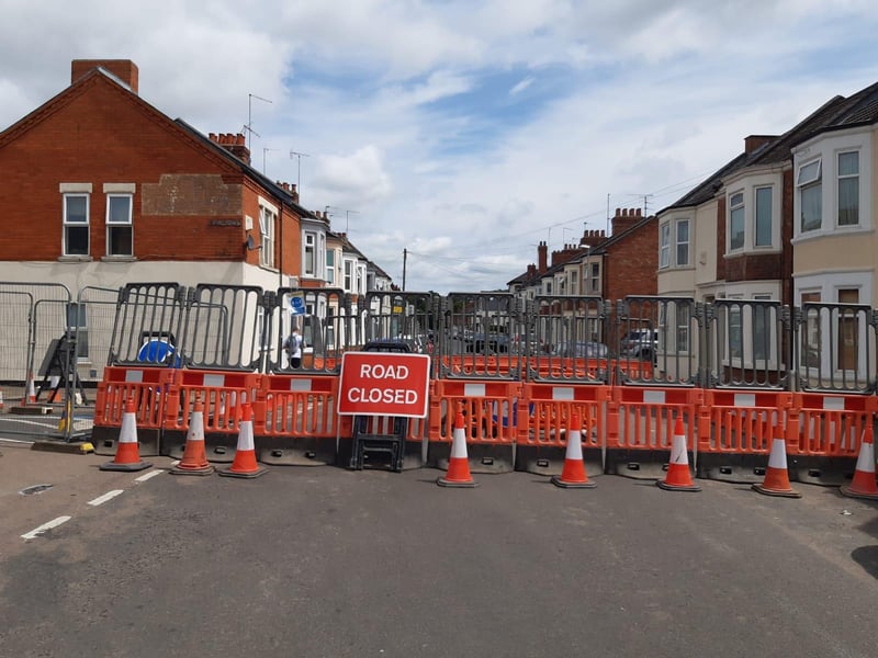 A stretch of Adnitt Road, Abington, is closed until July 9