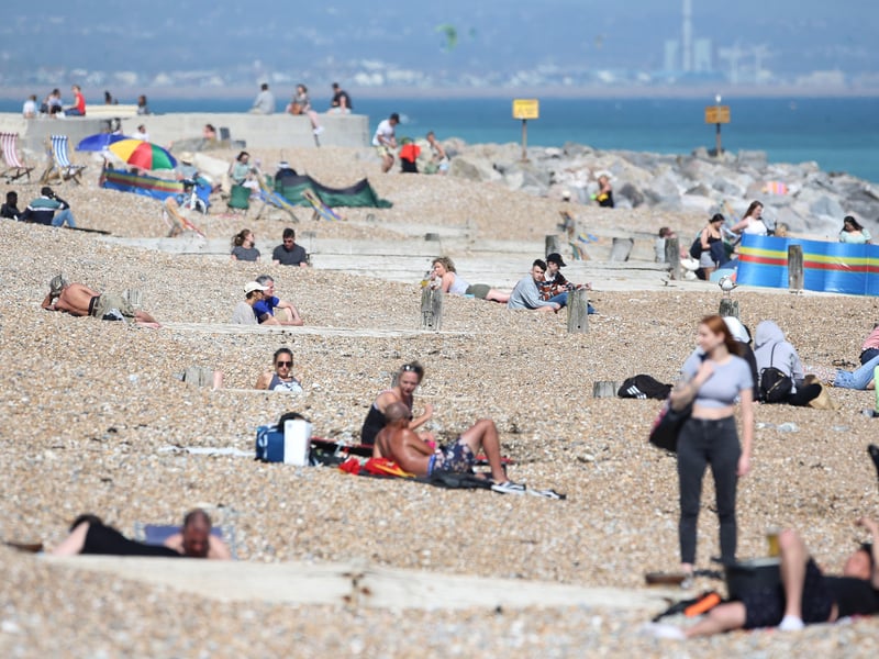 Enjoying the beach in Worthing