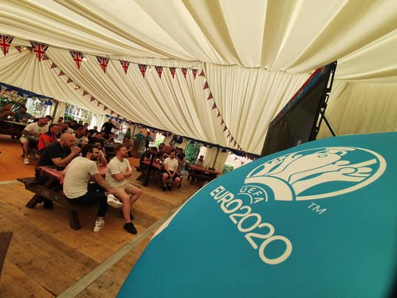 England fans watch the game at Goffs Manor