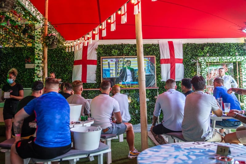England fans in Jimmy's Sports Bar. Photo: Kirsty Edmonds