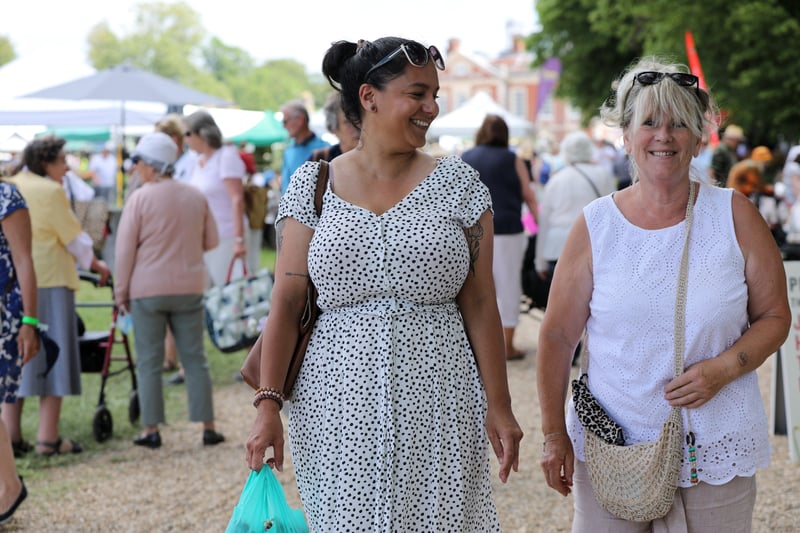 Best friends Kym Ritchie and Val Wilton, right at the Garden Show. Picture: Chris Moorhouse