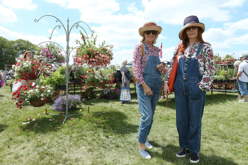 Sisters Grace Lawson-Baker and Aeone Watson, right at the Garden Show. Picture: Chris Moorhouse