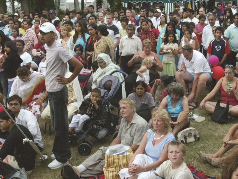 The crowds watching