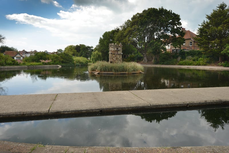 Duck pond in Egerton Park, Bexhill, which has been awarded the Green Flag Award from Keep Britain Tidy.