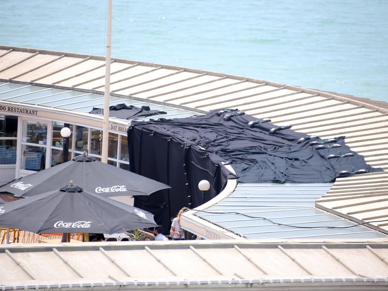 Film crews at Worthing Lido