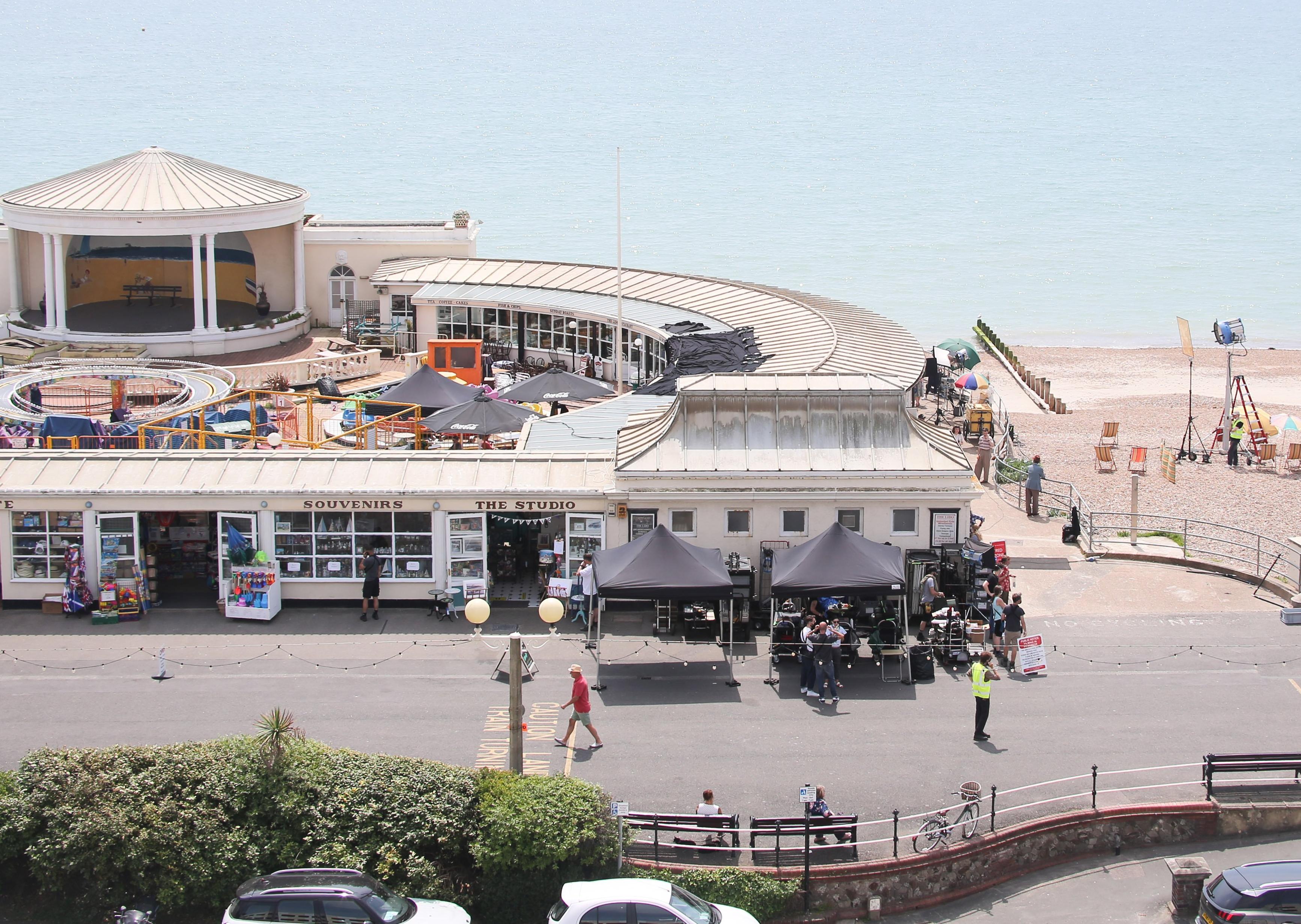 Film crews at Worthing Lidoxx