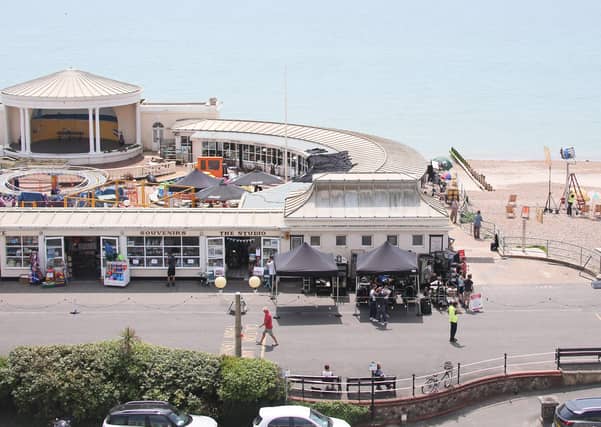 Film crews at Worthing Lidoxx