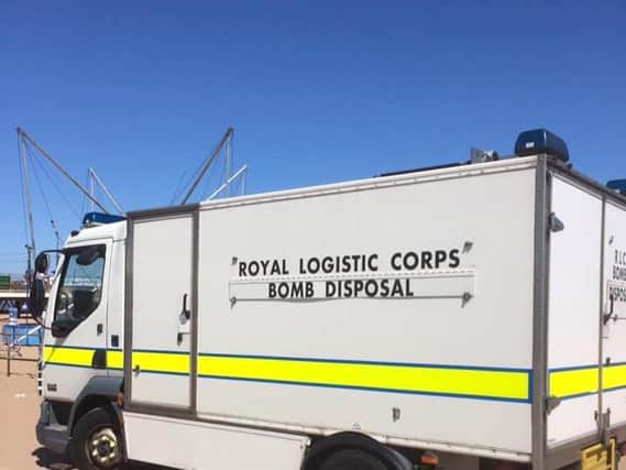 The Royal Logistics Corps Bomb Disposal team was called to Skegness beach.